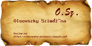 Olsovszky Szimóna névjegykártya